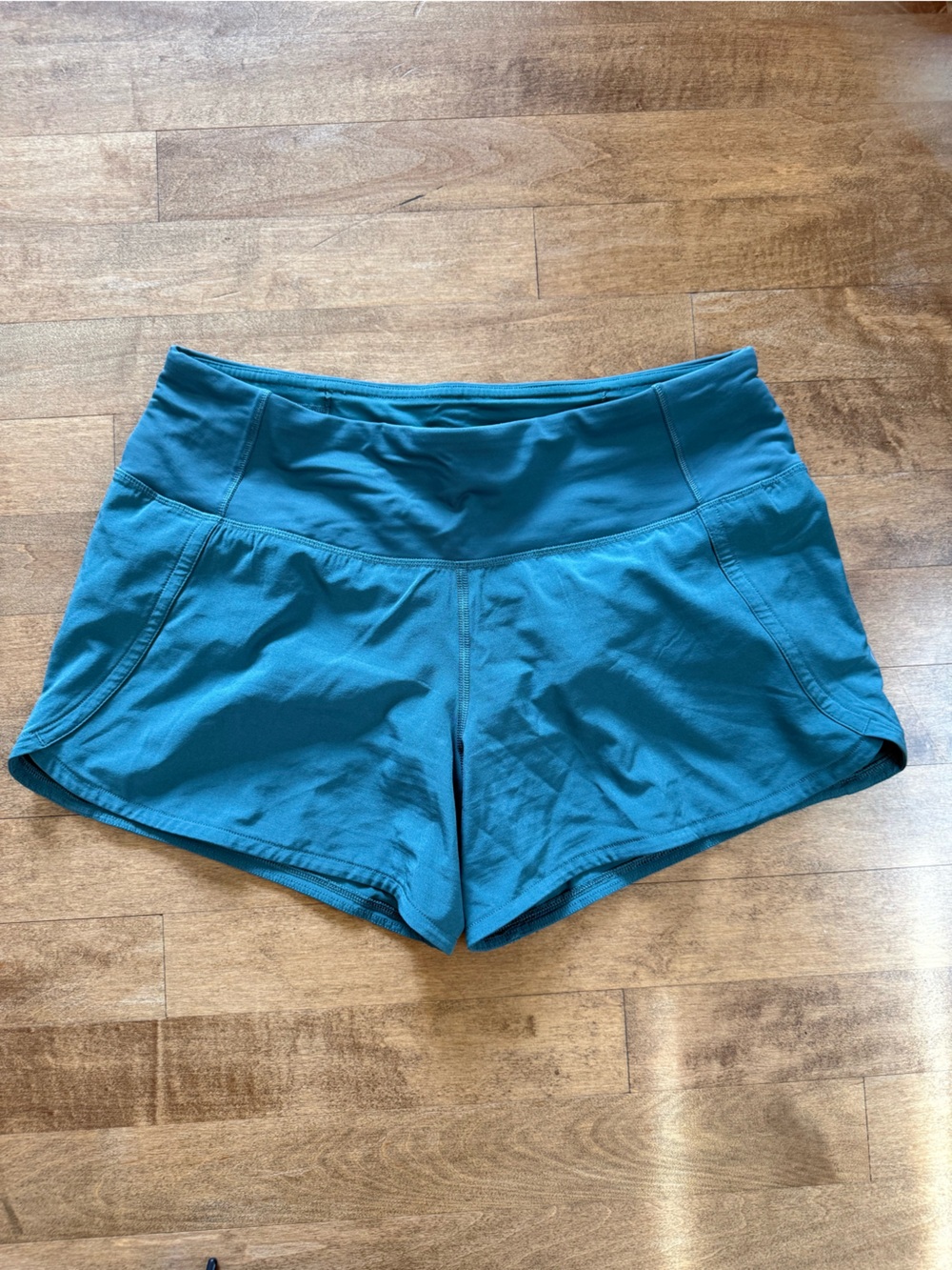 lululemon Teal Athletic Shorts with Wide Waistband